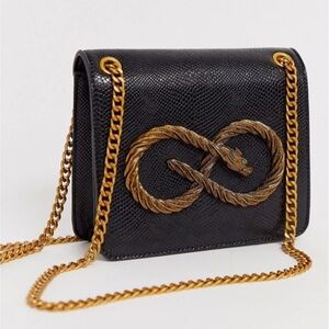 Black and Gold Chain Bag w/ Snake infinity symbol